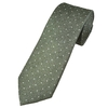 Grey,  Silver & Green Textured Luxury Mens Silk Tie with White Polka Dots