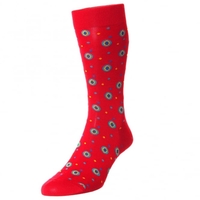 HJ Hall Scarlet Red,  Yellow,  Royal,  Aqua Blue Dot & Circles Patterned Egyptian Cotton Men
