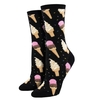 Ice Creams Black Luxury Ladies Socks