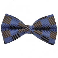 Lilac & Brown Square Patterned Silk Bow Tie