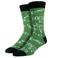 Maths Equations inc. Einstein Theory of Relativity Green Luxury Mens Socks