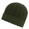 Moss Green Colour Block Knitted Beanie Hat with Metal Tresanti Logo