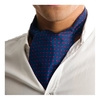 Navy Blue & Red Polka Dot Silk Casual Cravat