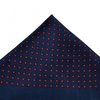 Navy Blue & Red Polka Dot Silk Handkerchief