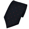 Navy Blue & Red Silk Polka Dot Tie