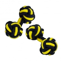 Navy Blue & Yellow Elastic Knot Cufflinks