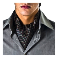 Navy Blue Geometric Pattern Casual Cravat