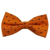 Orange & Navy Blue Polka Dot Silk Bow Tie