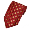 Pet Dogs Burgundy Red Novelty Silk Tie