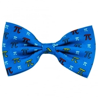 Pi Sign Maths Blue Silk Novelty Bow Tie
