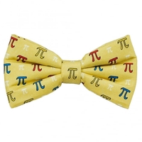 Pi Sign Maths Yellow Silk Novelty Bow Tie