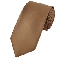 Plain Beige 7cm Narrow Tie