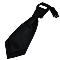Plain Black Boys Scrunchie Wedding Cravat