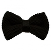 Plain Black Knitted Bow Tie