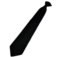 Plain Black Matte Finish Clip On Tie
