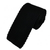 Plain Black Narrow Knitted Tie