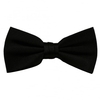 Plain Black Ribbed Silk Bow Tie