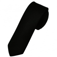 Plain Black Silk Skinny Tie