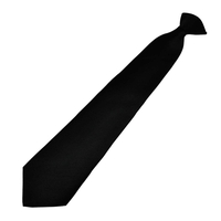 Plain Black Solid Colour Mens Clip On Tie