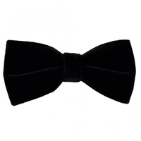 Plain Black Velvet Bow Tie