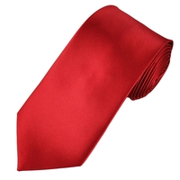 Plain Blood Red Satin Tie