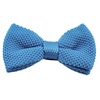 Plain Blue Knitted Bow Tie