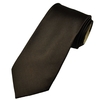 Plain Brown Mens Silk Tie with Contrasting Tail