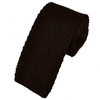 Plain Brown Narrow Knitted Tie