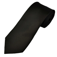 Plain Brown Self Pattern Mens Tie