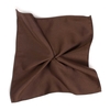 Plain Brown Silk Pocket Square Handkerchief by Tresanti
