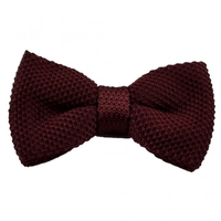 Plain Burgundy Knitted Bow Tie