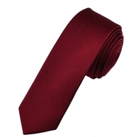 Plain Burgundy Silk Skinny Tie