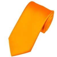 Plain Burnt Orange Gold Satin Tie