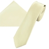 Plain Champagne Mens Skinny Tie & Pocket Square Handkerchief Set