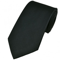 Plain Charcoal Grey Silk Tie