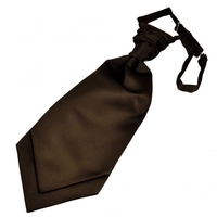 Plain Chocolate Brown Scrunchie Wedding Cravat