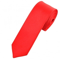 Plain Coral Boys Skinny Tie