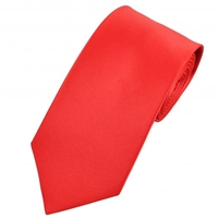 Plain Coral Satin Tie