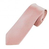 Plain Dusky Pink Silk Boys Skinny Tie