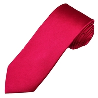 Plain Fuchsia Pink Narrow Mens Silk Tie