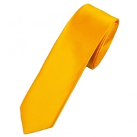 Plain Golden Yellow Skinny Tie