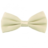 Plain Ivory Silk Bow Tie