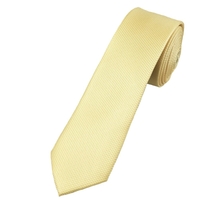 Plain Lemon Textured Mens Skinny Tie
