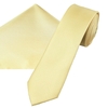 Plain Lemon Textured Mens Skinny Tie & Pocket Square Handkerchief Set
