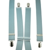 Plain Light Grey Mens Trouser Braces - Silver Clips