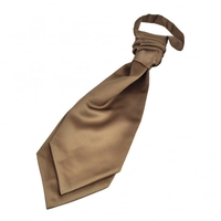Plain Mid-Brown Boys Scrunchie Wedding Cravat