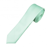 Plain Mint Green Ribbed Boys Skinny Tie