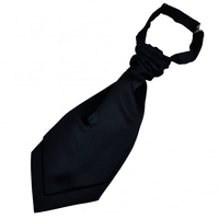 Plain Navy Blue Boys Scrunchie Wedding Cravat