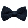 Plain Navy Blue Knitted Bow Tie