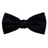 Plain Navy Blue Ribbed Silk Bow Tie